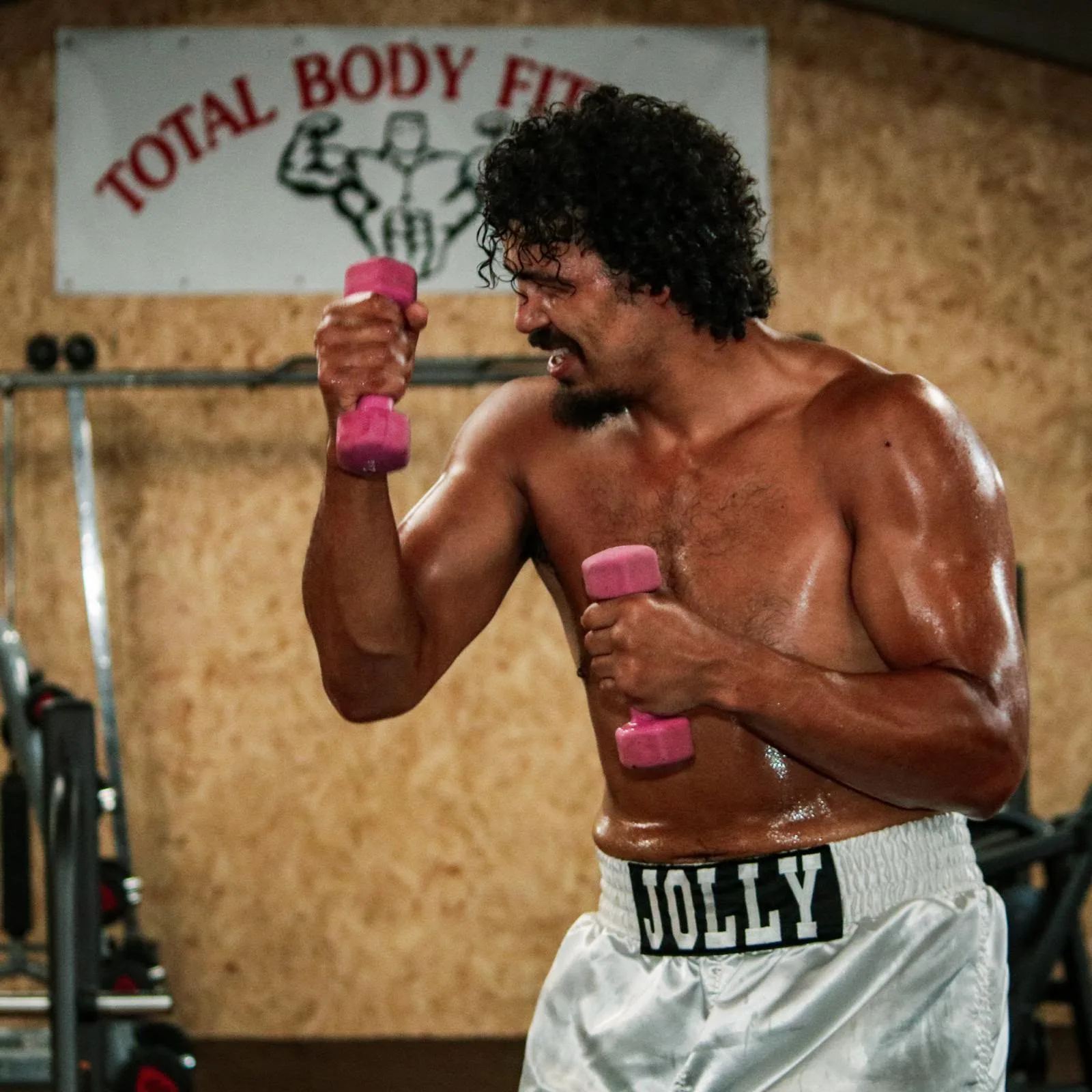 Moses Jolly training at Total Body Fitness gym